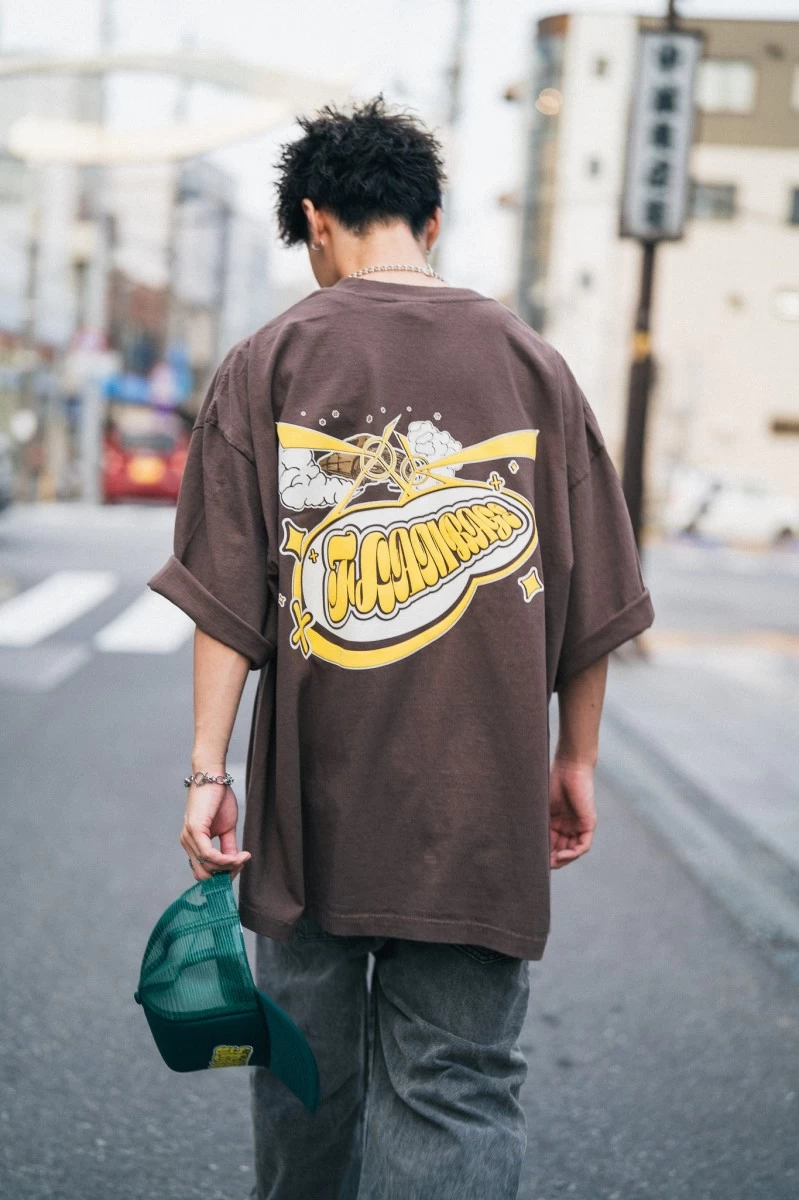 【FLAMBAGE】7.5oz HEAVY WEIGHT DROP SHOULDER BACK PRINT T-shirt(F04M)